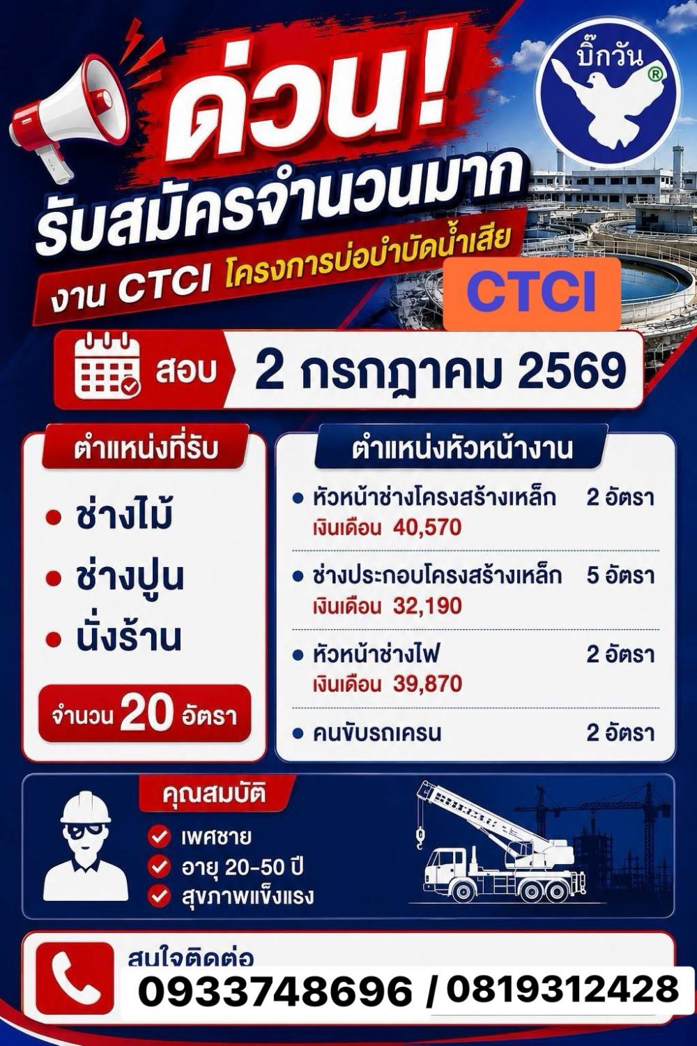 สอบงานก่อสร้างซีทีซ๊ไอวันที่ 2 ก.ค.2569
